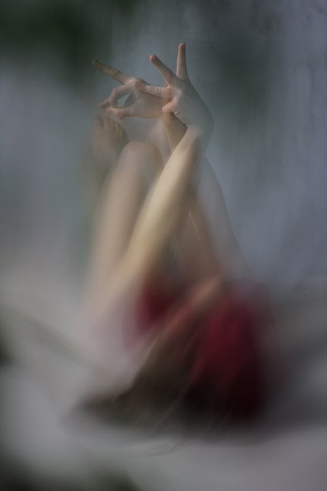 An abstract photo a person, using intentional motion blur