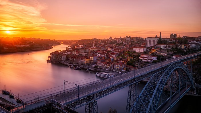 An aerial cityscape of Porto, portugal- best european cities to visit