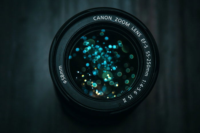 A close up of a canon dslr lens