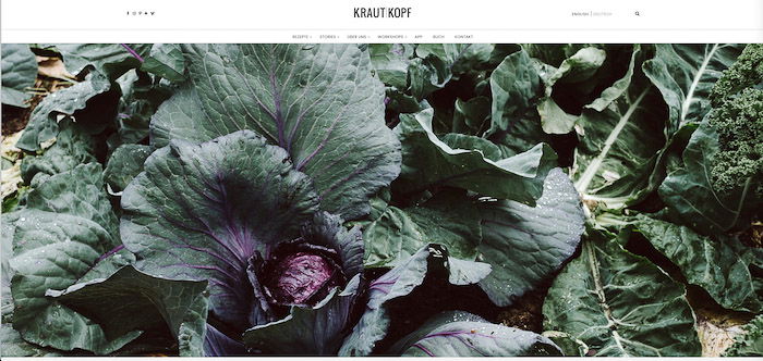 A screenshot from Krautkopf food photography blog