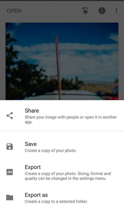 snapseed android resolution export