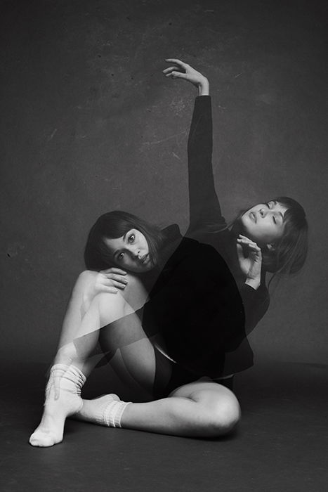 A creative souble exposure shot of a ballet dancer in black and white - ballet pictures