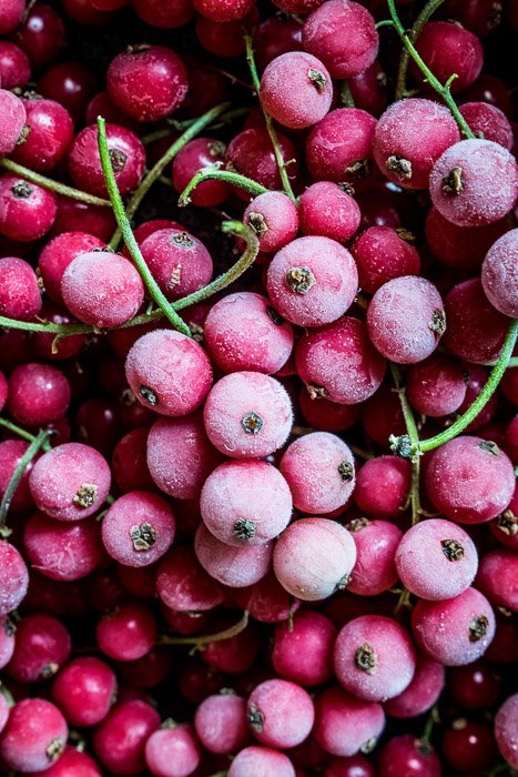 A close up photo of red currants - food photography inspiration