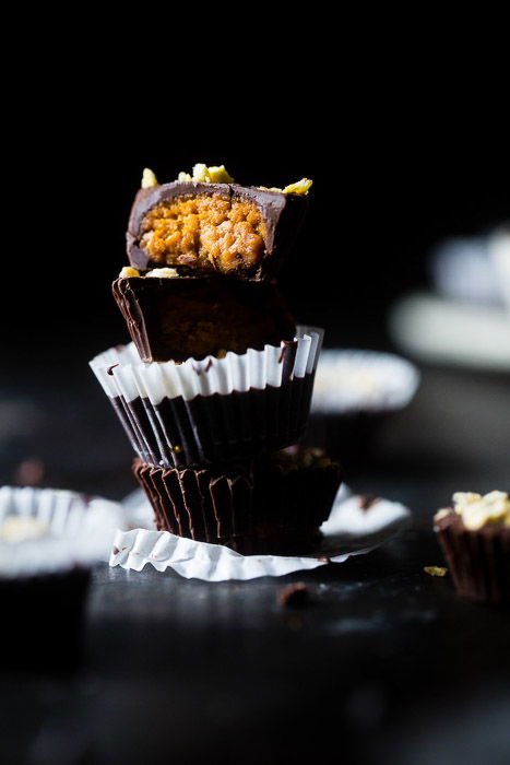 Delicious chocolate muffins against a dark background - food photography examples