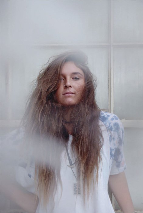 Hazy and faded portrait of a girl