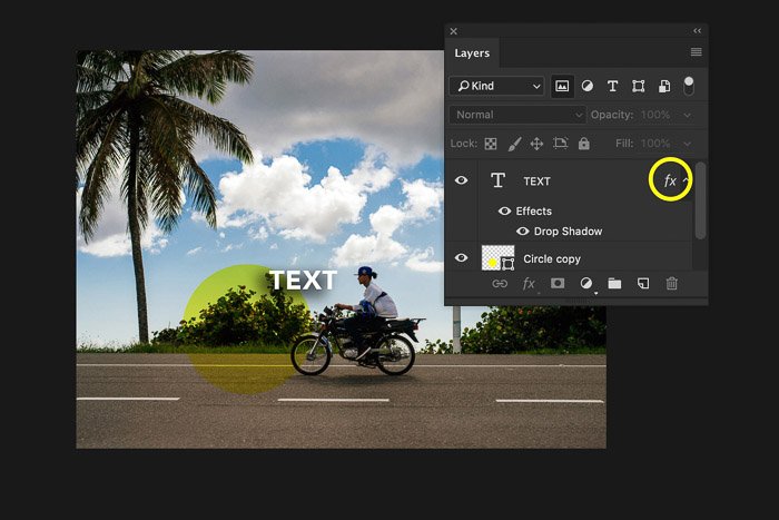 A screenshot of using the Photoshop layers panel
