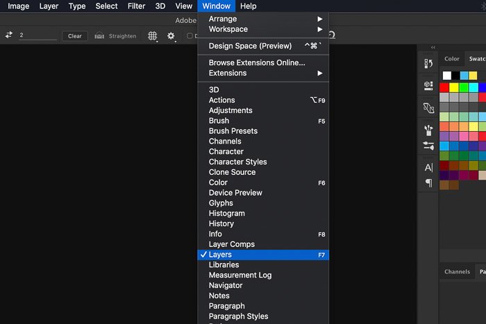A screenshot showing how to add a layer in Photoshop