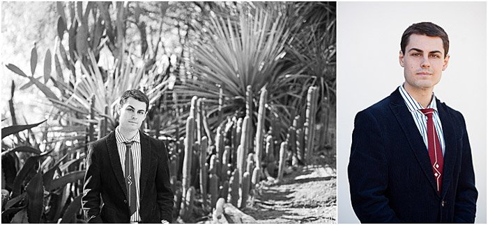 diptych potrait of a male model posing outdoors