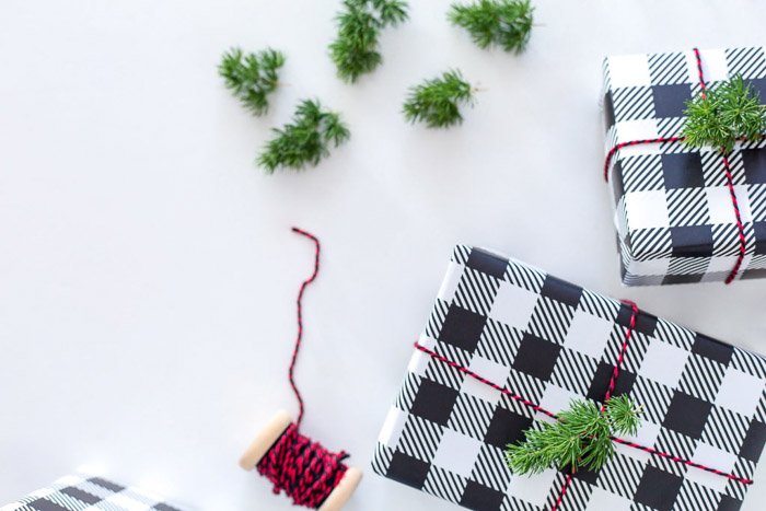 A bright and airy flatlay of a wrapped gift - Instagram tips
