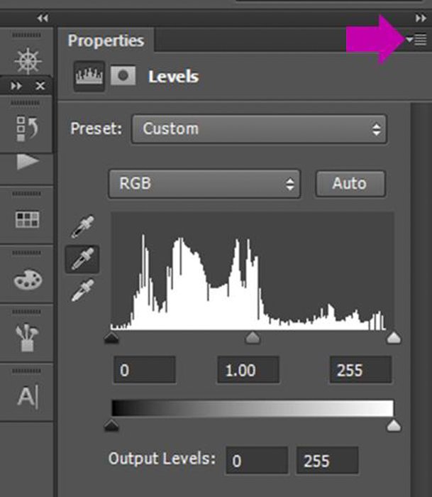 A screenshot showing how to do color correction in Photoshop with a grey card