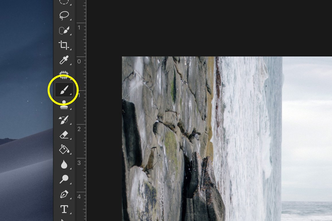 A screenshot showing how to Do a Bend and Warp Trick in Photoshop - select paint brush tool