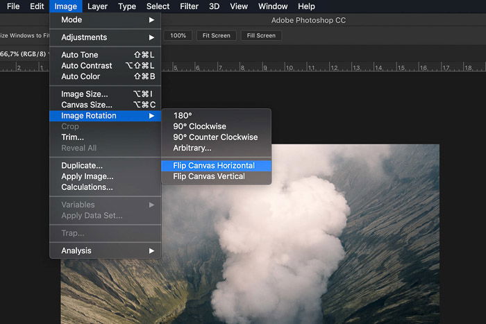 how to rotate an image in photoshop cc