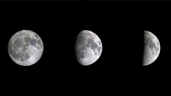 The Moon during different phases, photographed with a 40+ years old, fully manual, Olympus Zuiko OM 200 f/4 and Olympus Zuiko OM 2X-A teleconverter, on Olympus OM-D EM5 Mk ii camera.
