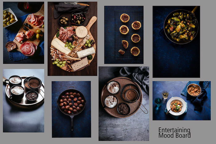 A screenshot of a food photography mood board 