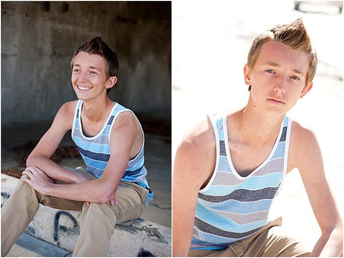 A relaxed portrait diptych of a young man - teenager pictures