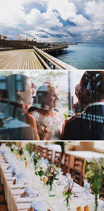 A triptych photography example featuring three different views of a wedding