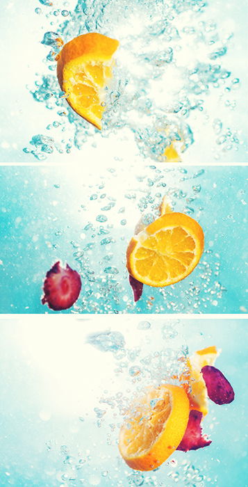 A triptych photography example featuring three views of a creative food photo setup 