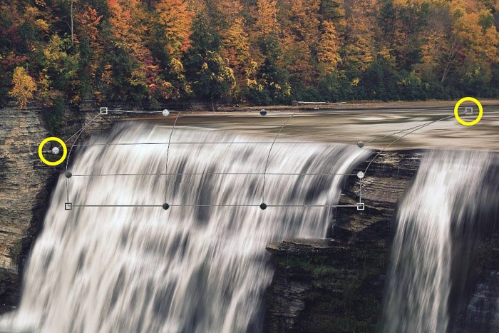 How to add waterfall effect in Photoshop - warp tool