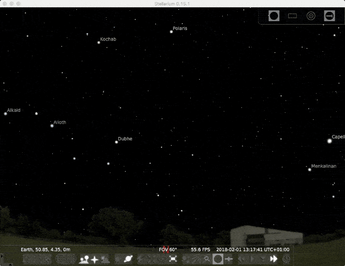 A gif showing how stars appear to move in the sky, looking to the North. 
