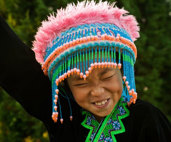 A fun portrait of a young Hmong Hill Tribe Girl - portrait lighting tips