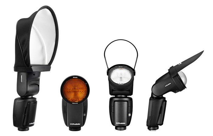 A range of profoto external flash units
