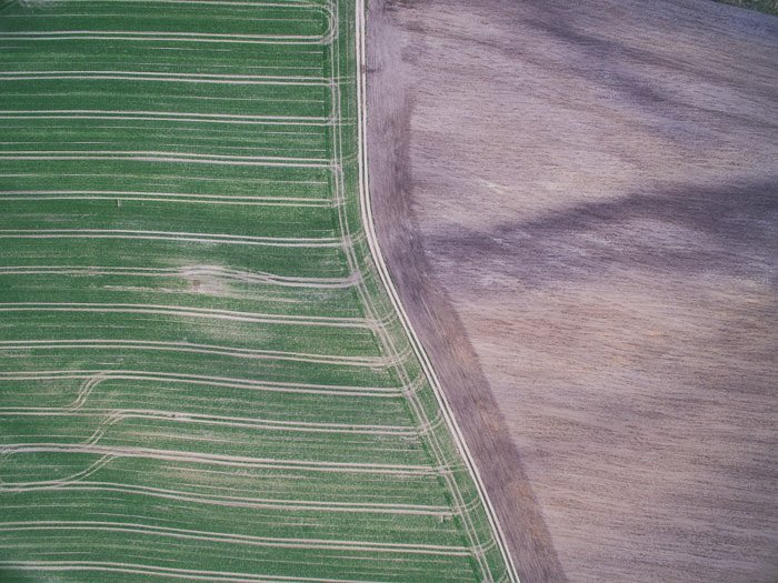 A stunning abstract aerial landscape photography shot of fields