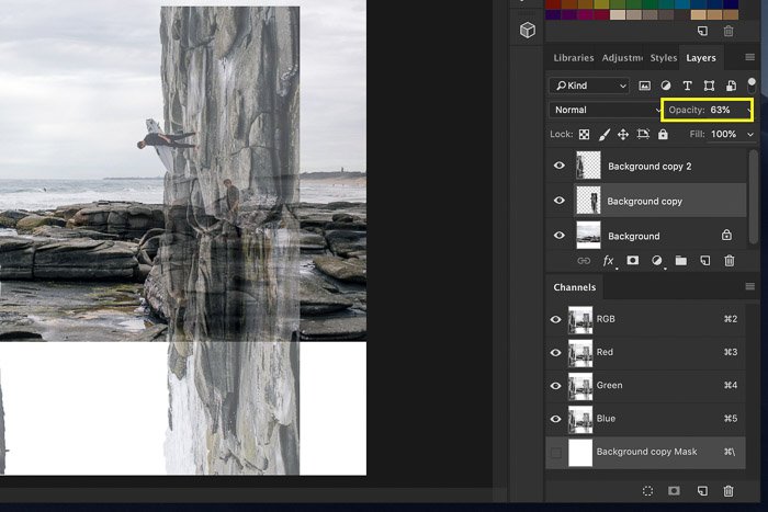 A screenshot showing how to Do a Bend and Warp Trick in Photoshop