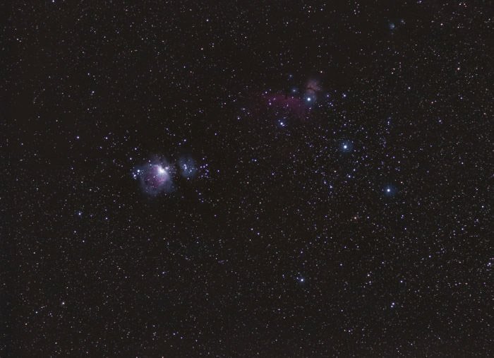The Lower part of Orion Constellation with Olympus EPL-6 and Samyang 85 f/1.8 (170mm EFL) on the Minitrack LX2.