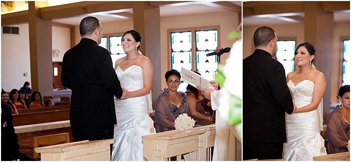 Adiptych wedding portarits of the couple being married - wedding flash photography