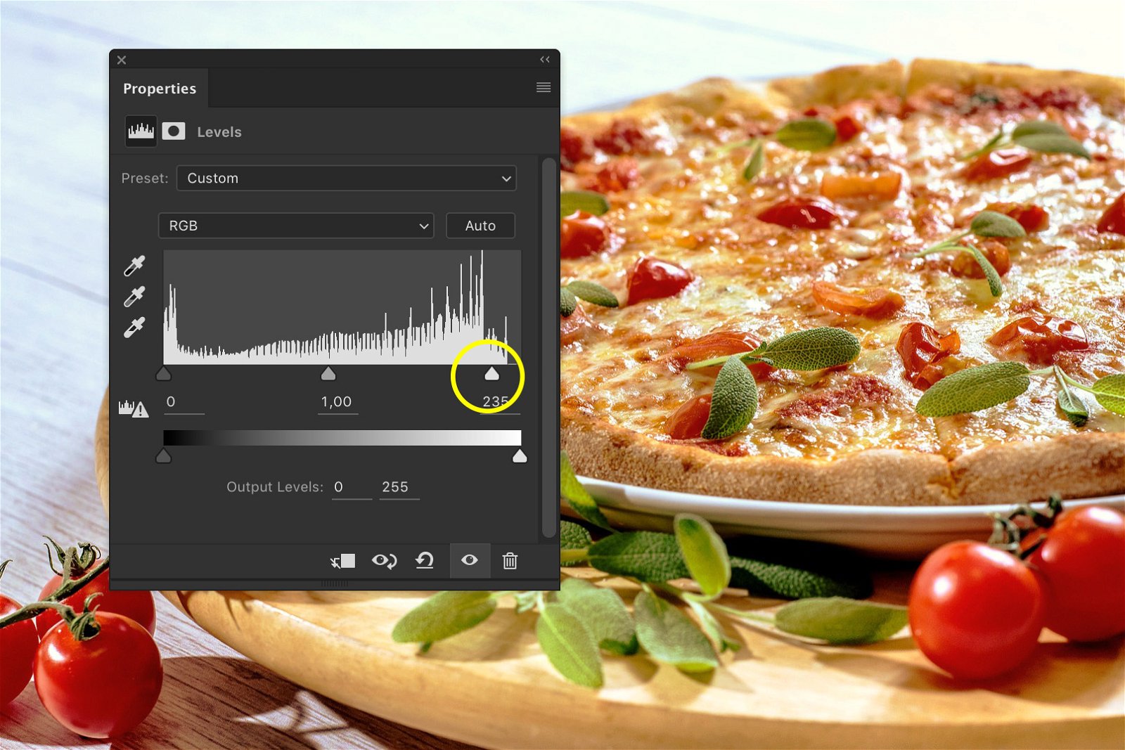 A screenshot showing how to edit food photography in Photoshop - 