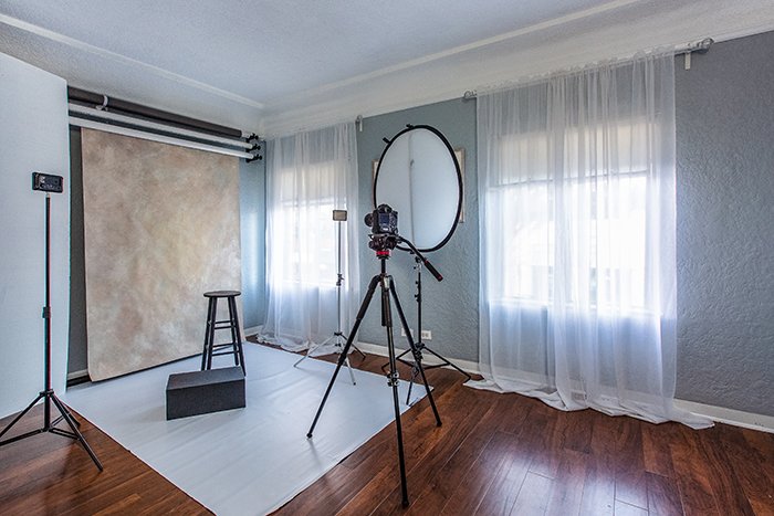 A freelance photographers home studio setup