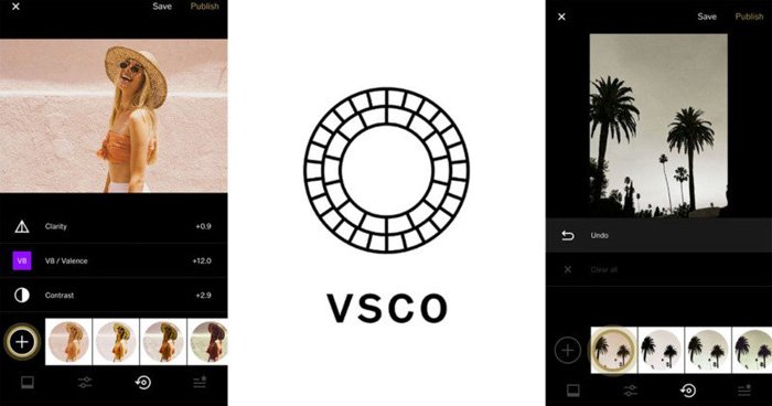 A screenshot of VSCO photo editing app for smartphone - best Photoshop app
