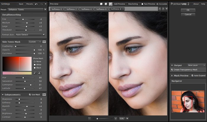 screenshot of Portraiture interface - Best Photoshop Plugins