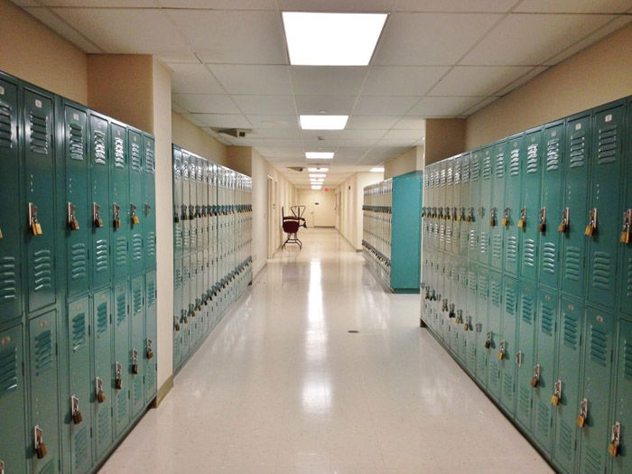 An empty high school corridor - school pictures