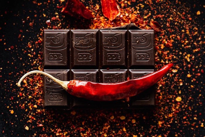 Chocolate photgraphy with a chili 
