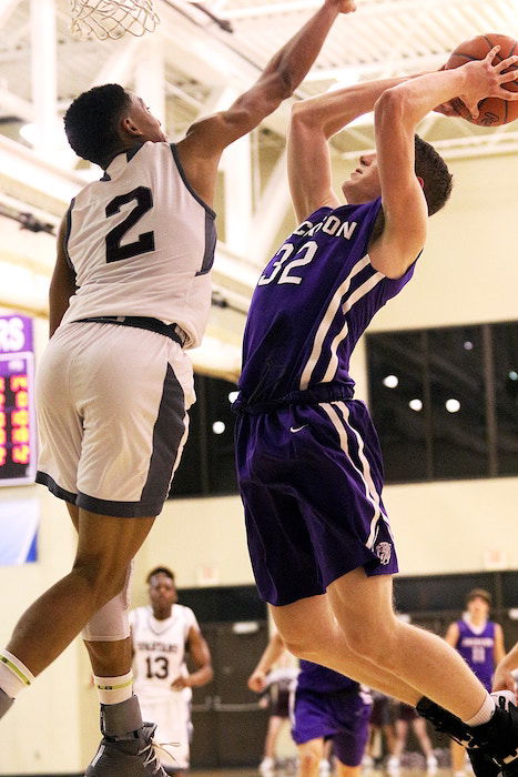 Cool basketball photography close up of two players mid match