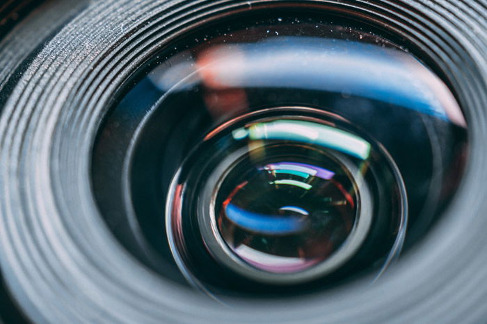 Close up of a camera lens