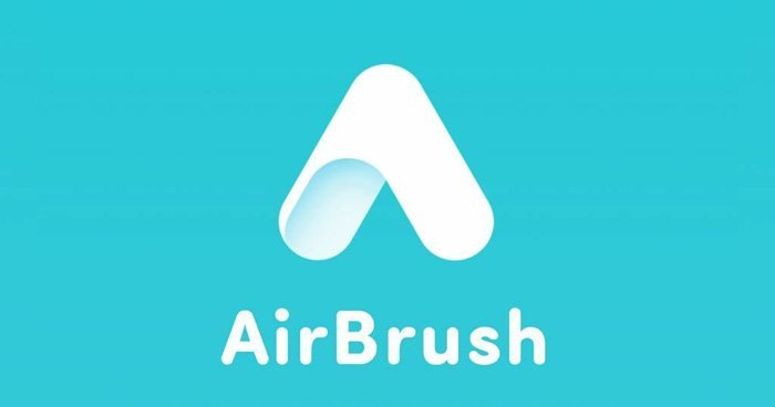 Photo Retouching App Airbrush's white and blue logo