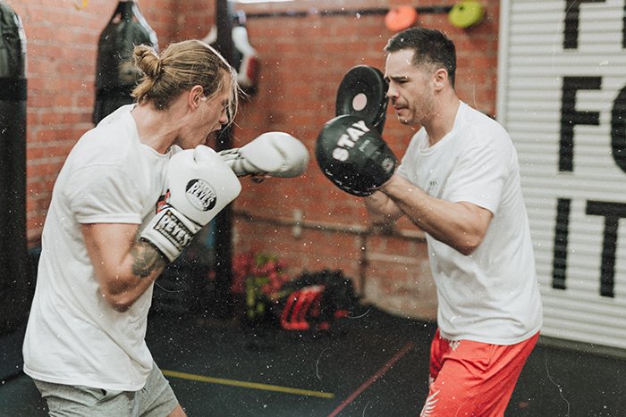 two men training for a boxing match