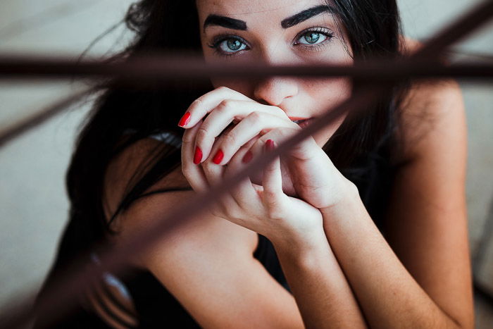 A stunning portrait of a female model featuring stunning catchlight in the eyes