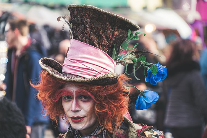 Cosplay photography of a person dressed as the mad hatter