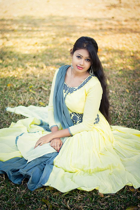 Beautiful wedding portrait of an Indian bride posing in traditional costume - Indian wedding photography