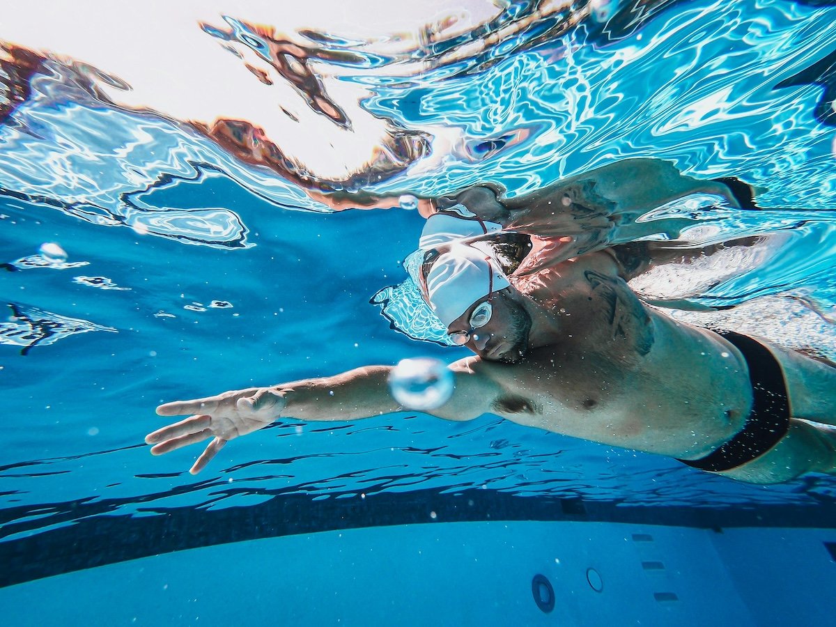 View of a swimmer underwater as an example for swimming photography