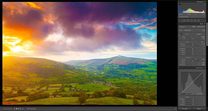 A screenshot showing how to edit landscape photos in Lightroom