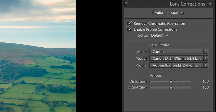 A screenshot showing how to edit landscape photos in Lightroom