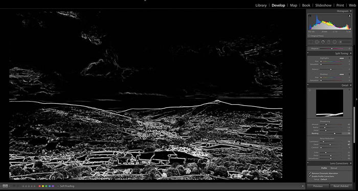 A screenshot showing how to edit landscape photos in Lightroom