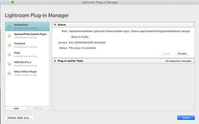 a screenshot showing how to move lightroom to a new computer - lightroom plug-in manager