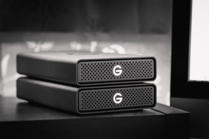 two external hardrives for a photography business