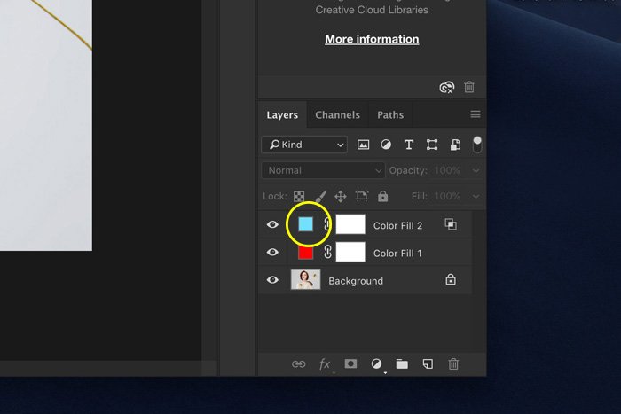 a screenshot showing selected layer in Photoshop
