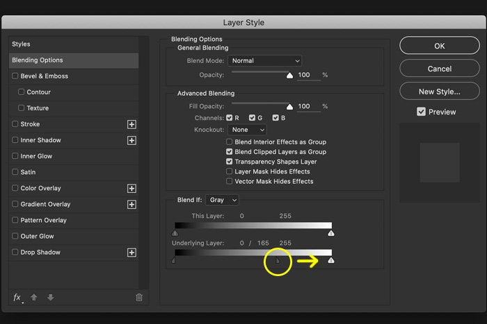 a screenshot showing how to selectively affect highlights in Photoshop